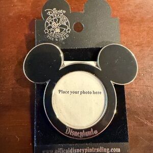 Disney Black and Silver Mickey Photo Frame Pin Vintage 2004